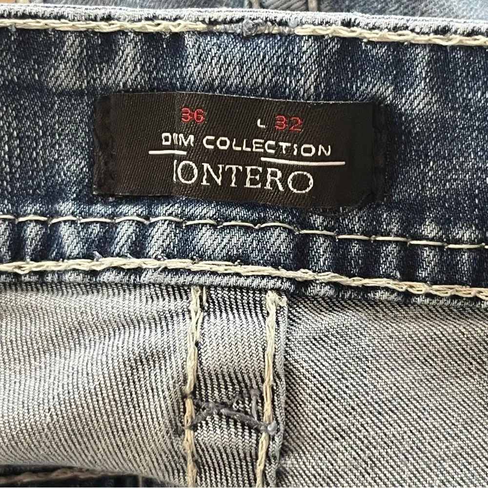MONTERO Men's Bootcut Jeans Size 36 Modern Cowboy Embroidered Whipstitch - Picture 11 of 11
